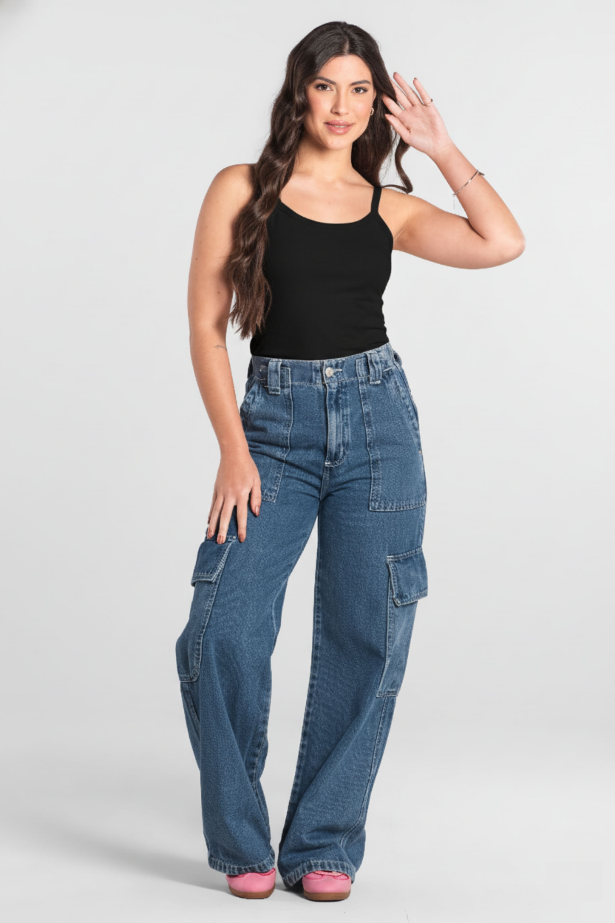 Regata Feminina em Cotton com Alcinhas (Preto) Just Basic - Imagem 8